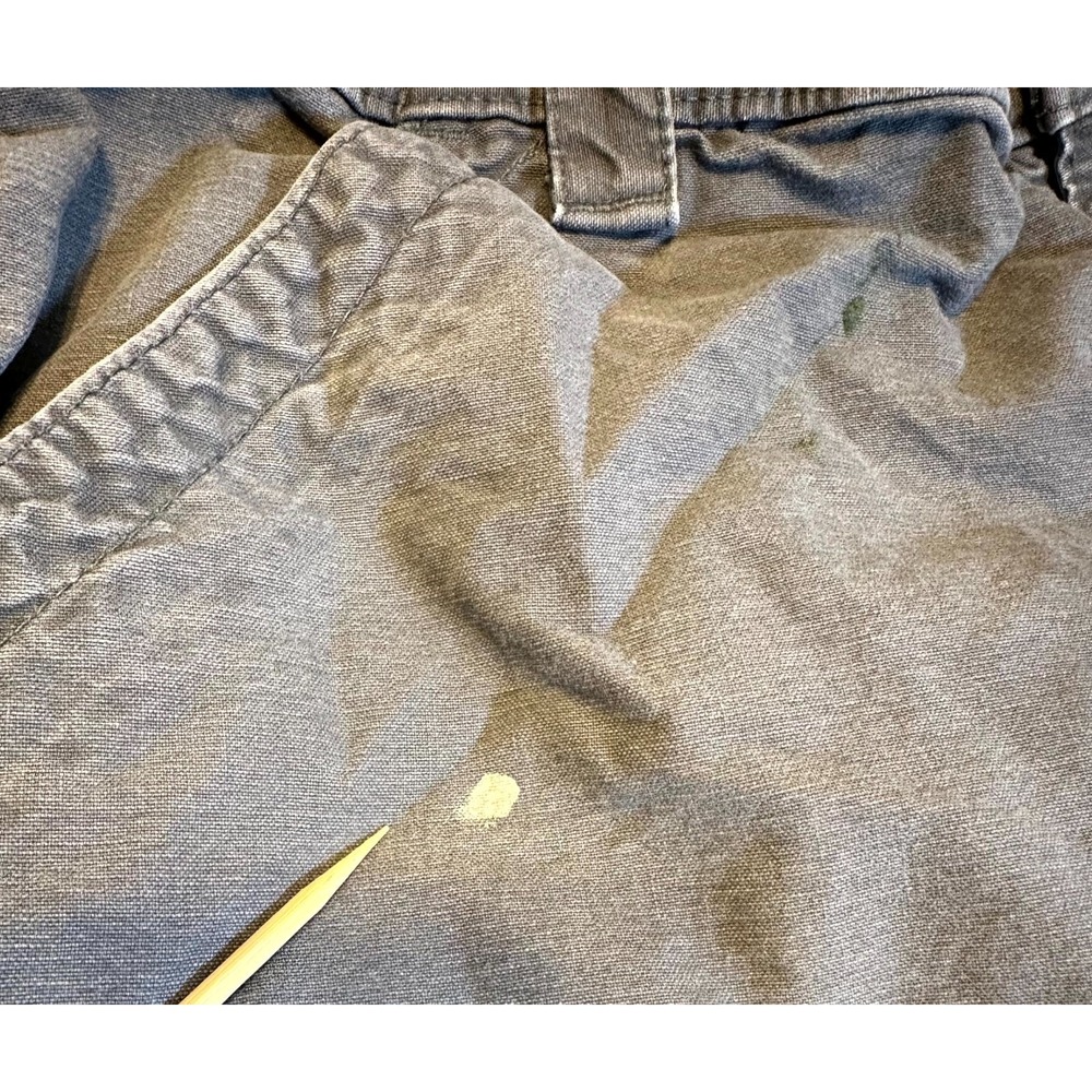 Vintage Carhartt Work Pants Men's 38 Gray Canvas Comfort Mid Rise Straight Leg - Picture 4 of 15